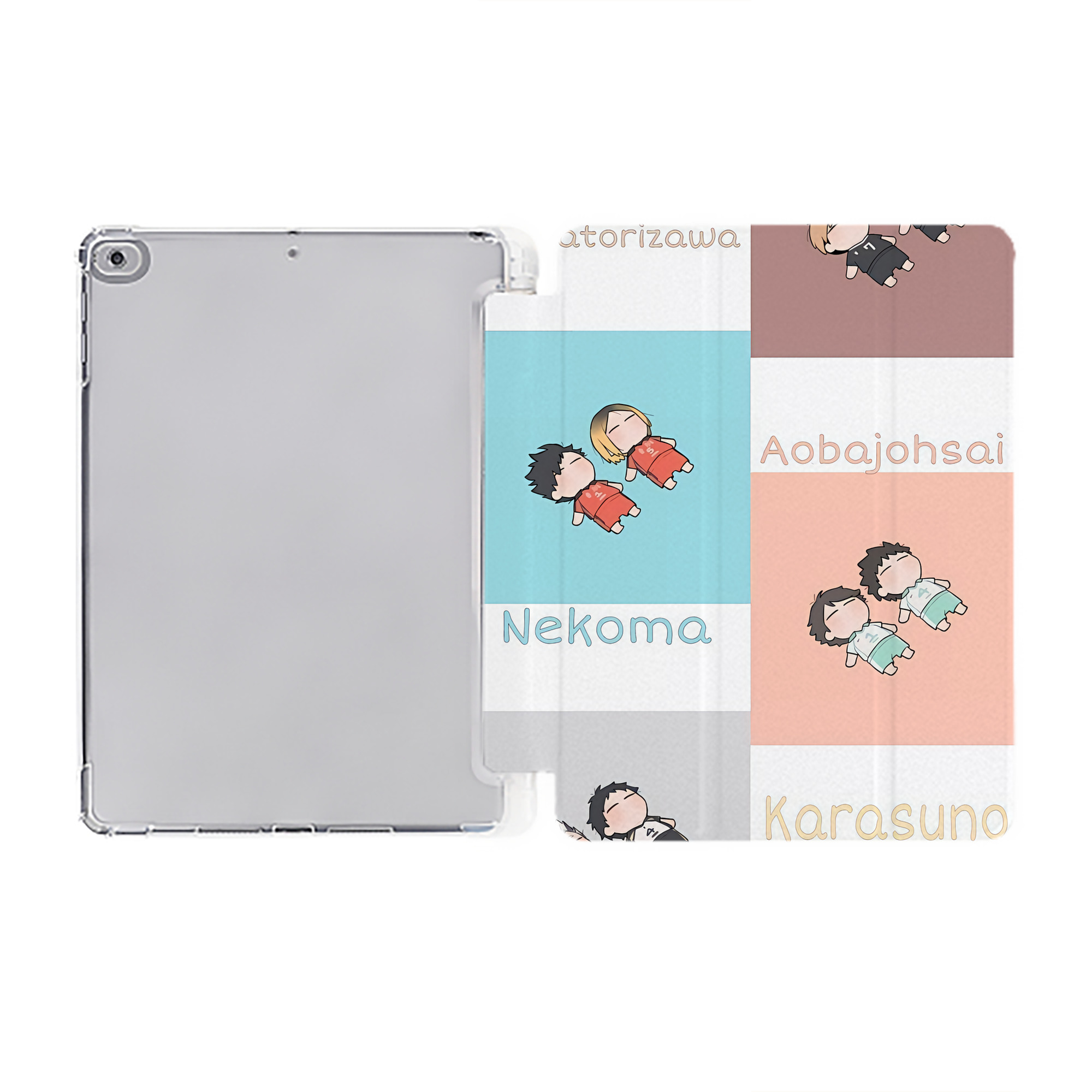 （画像用） ハイキュー!! Haikyu!! IPad ケース ペン収納付き 三つ折りスタンド PUレザー×シリコン 対応機種9.5/10.5/10.9インチ